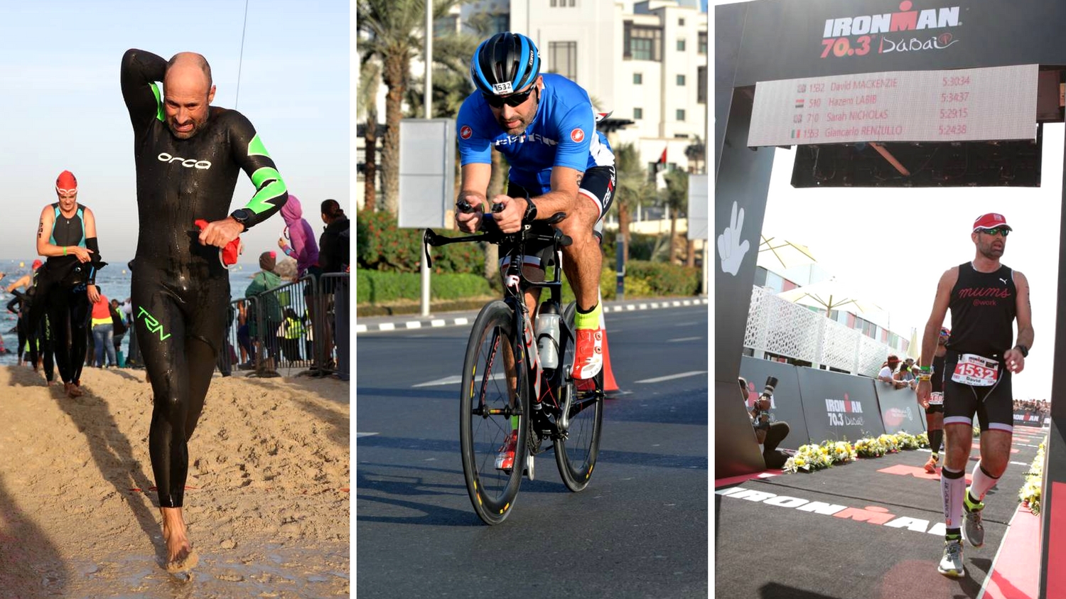 man doing triathlon